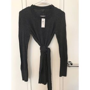NWT Ann Taylor Grey Sweater w/ Tie Belt - Size XS